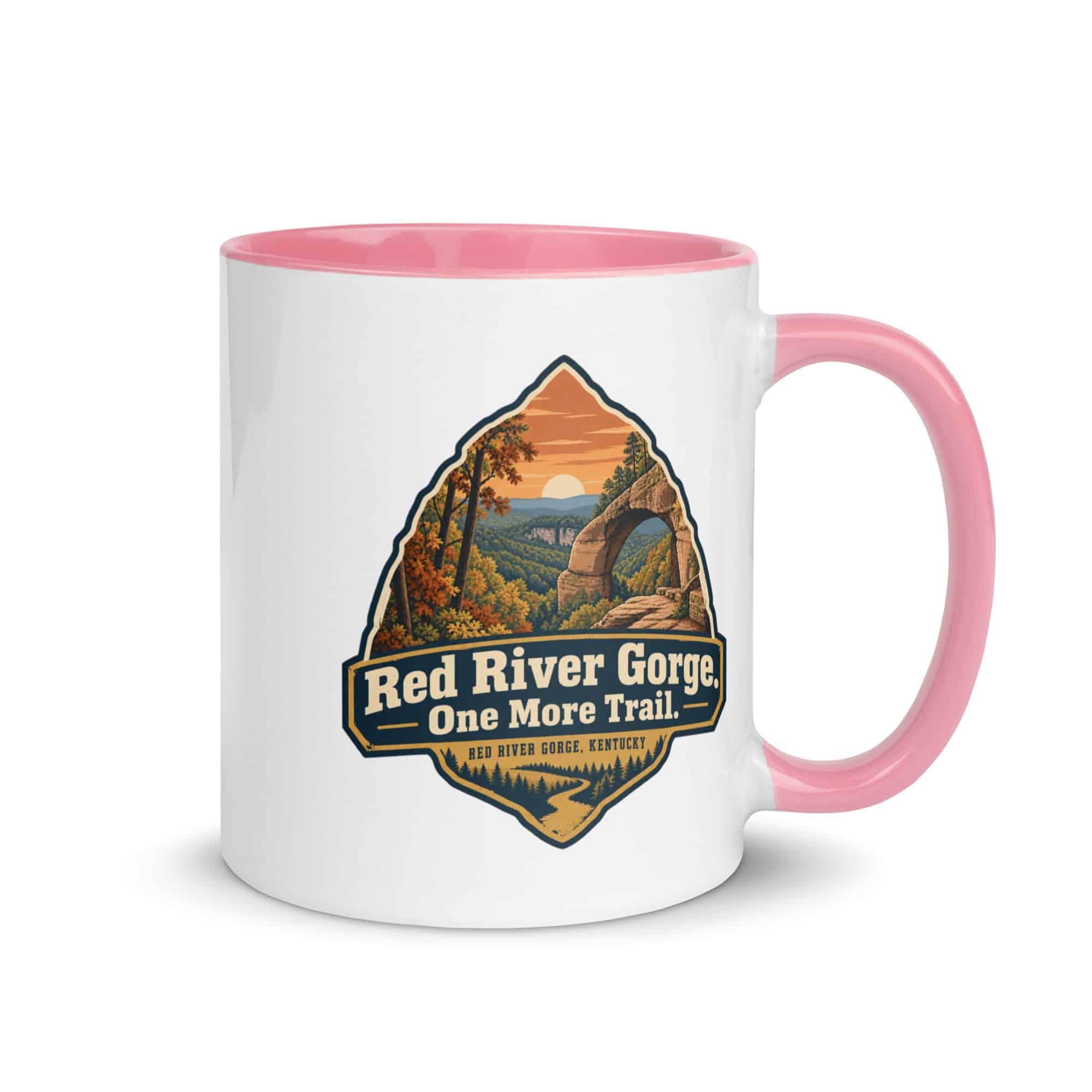 Red River Gorge Color Inside Coffee Mug: Red River Gorge. One More Trail, Scenic Shield Badge