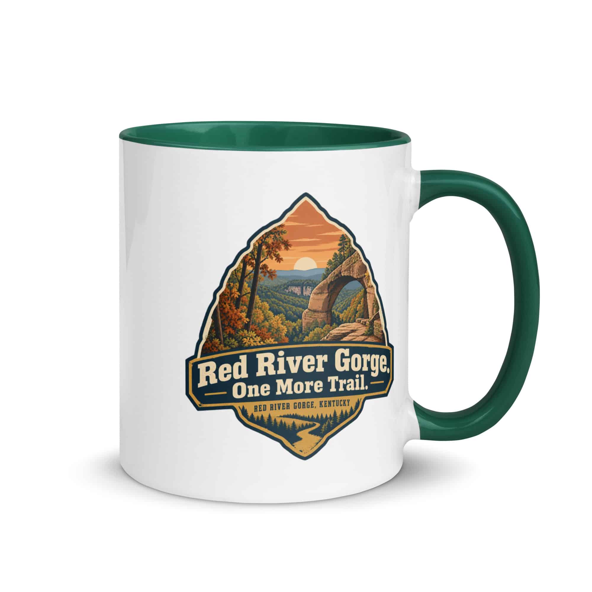 Red River Gorge Color Inside Coffee Mug: Red River Gorge. One More Trail, Scenic Shield Badge