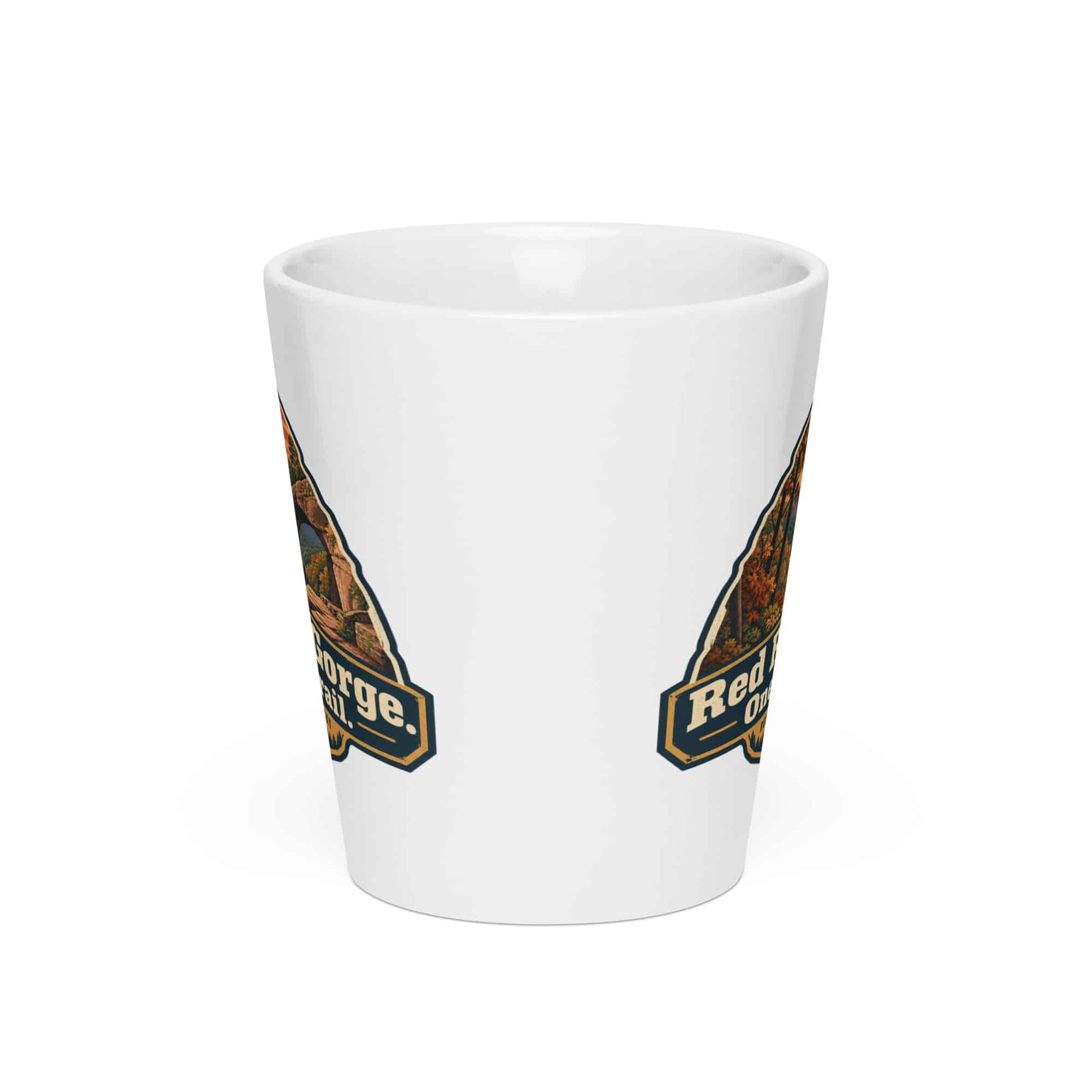 Red River Gorge Latte Mug: Red River Gorge. One More Trail, Scenic Shield Badge