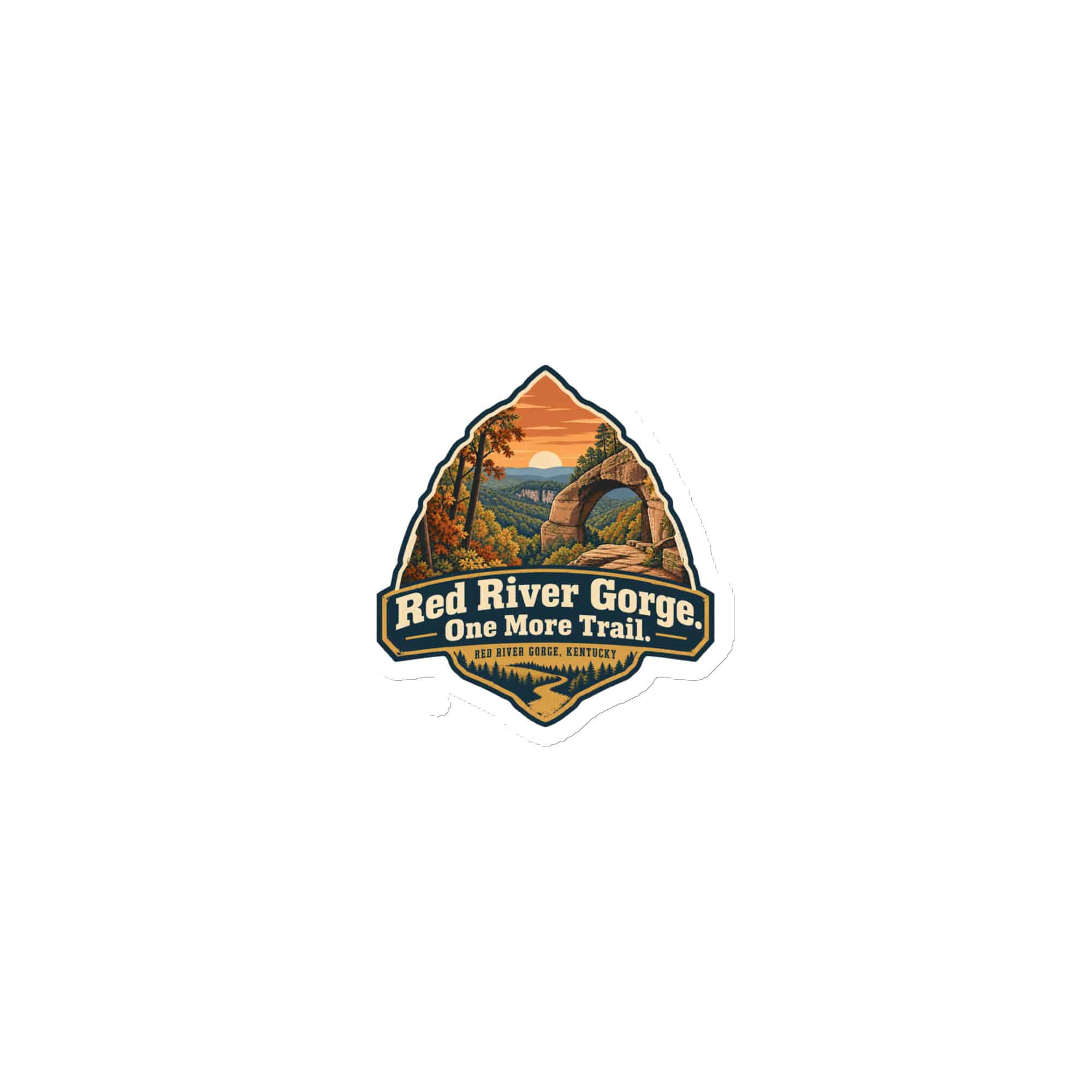 Red River Gorge Die-Cut Magnet: Red River Gorge. One More Trail, Scenic Shield Badge