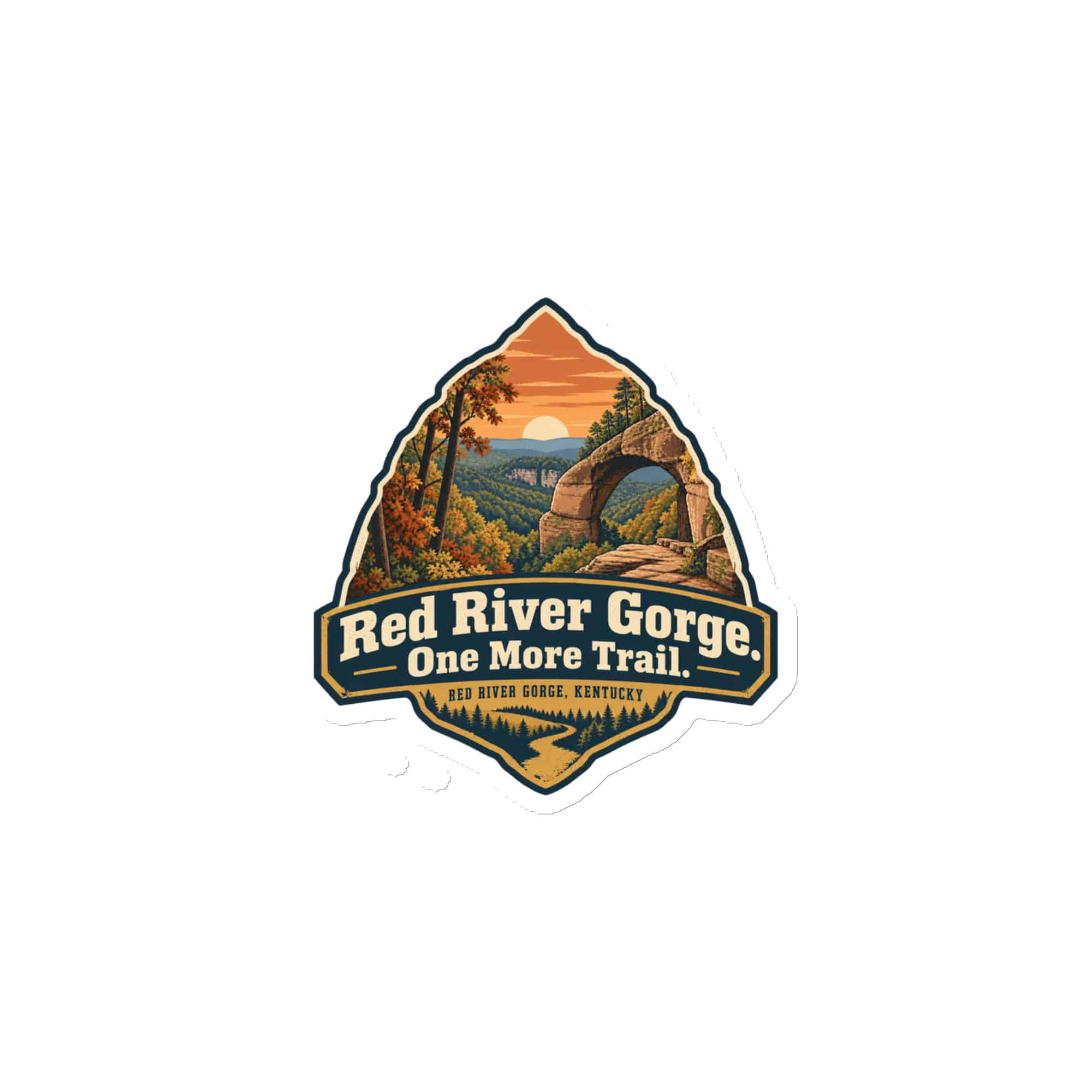 Red River Gorge Die-Cut Magnet: Red River Gorge. One More Trail, Scenic Shield Badge