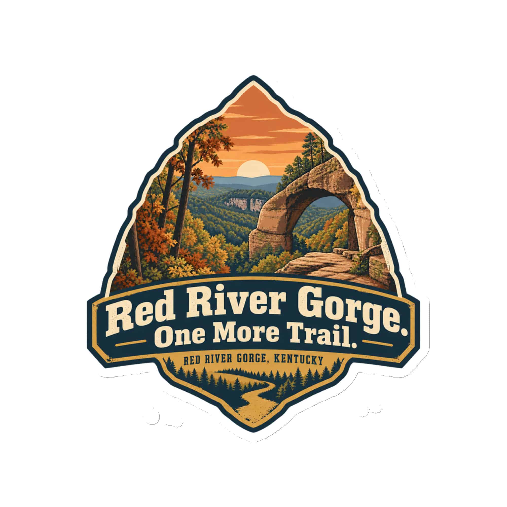 Red River Gorge Die-Cut Magnet: Red River Gorge. One More Trail, Scenic Shield Badge