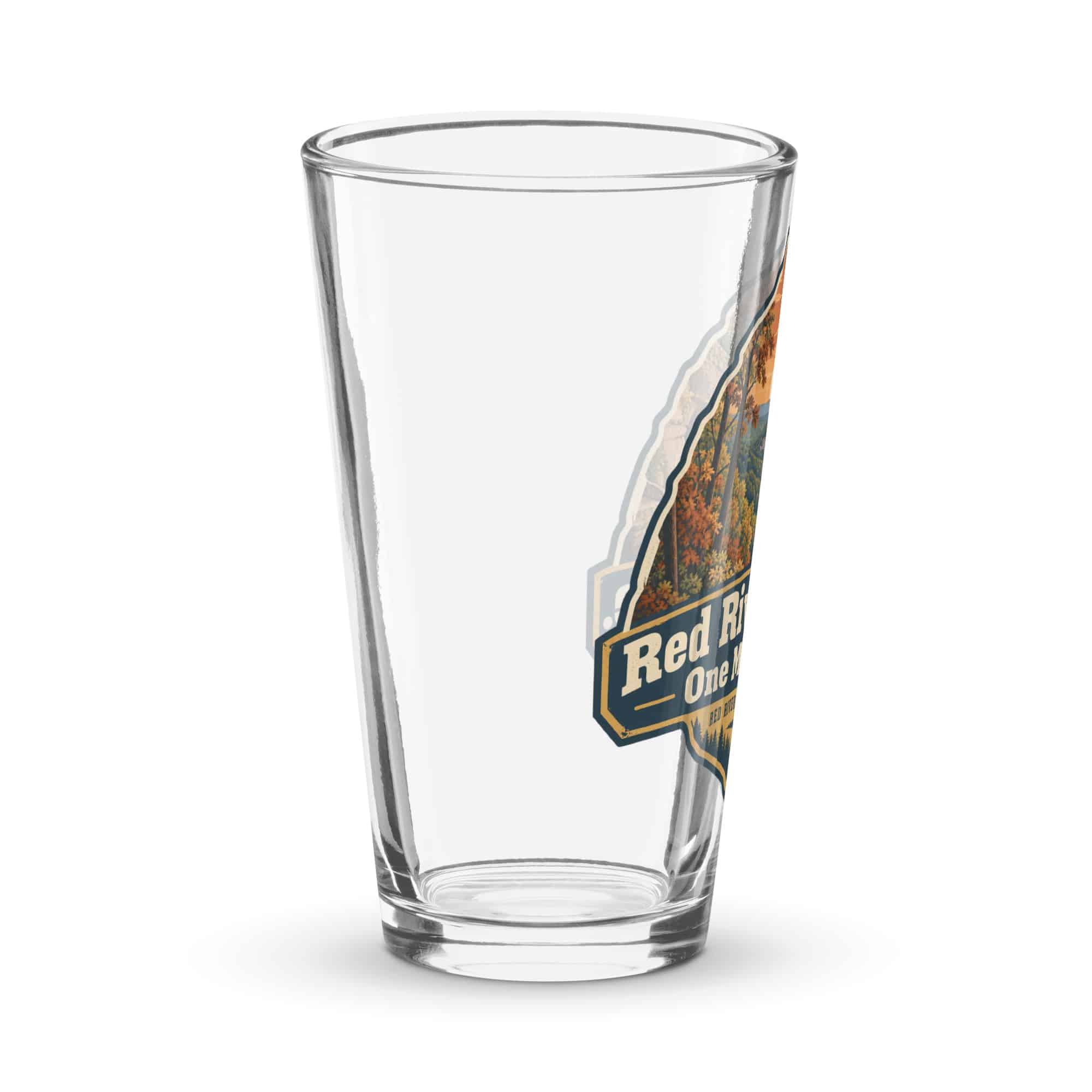 Red River Gorge Pint Glass: Red River Gorge. One More Trail, Scenic Shield Badge