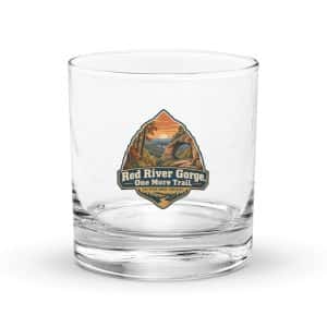 Red River Gorge Rocks Glass: Red River Gorge. One More Trail, Scenic Shield Badge - 10.5 oz - Main
