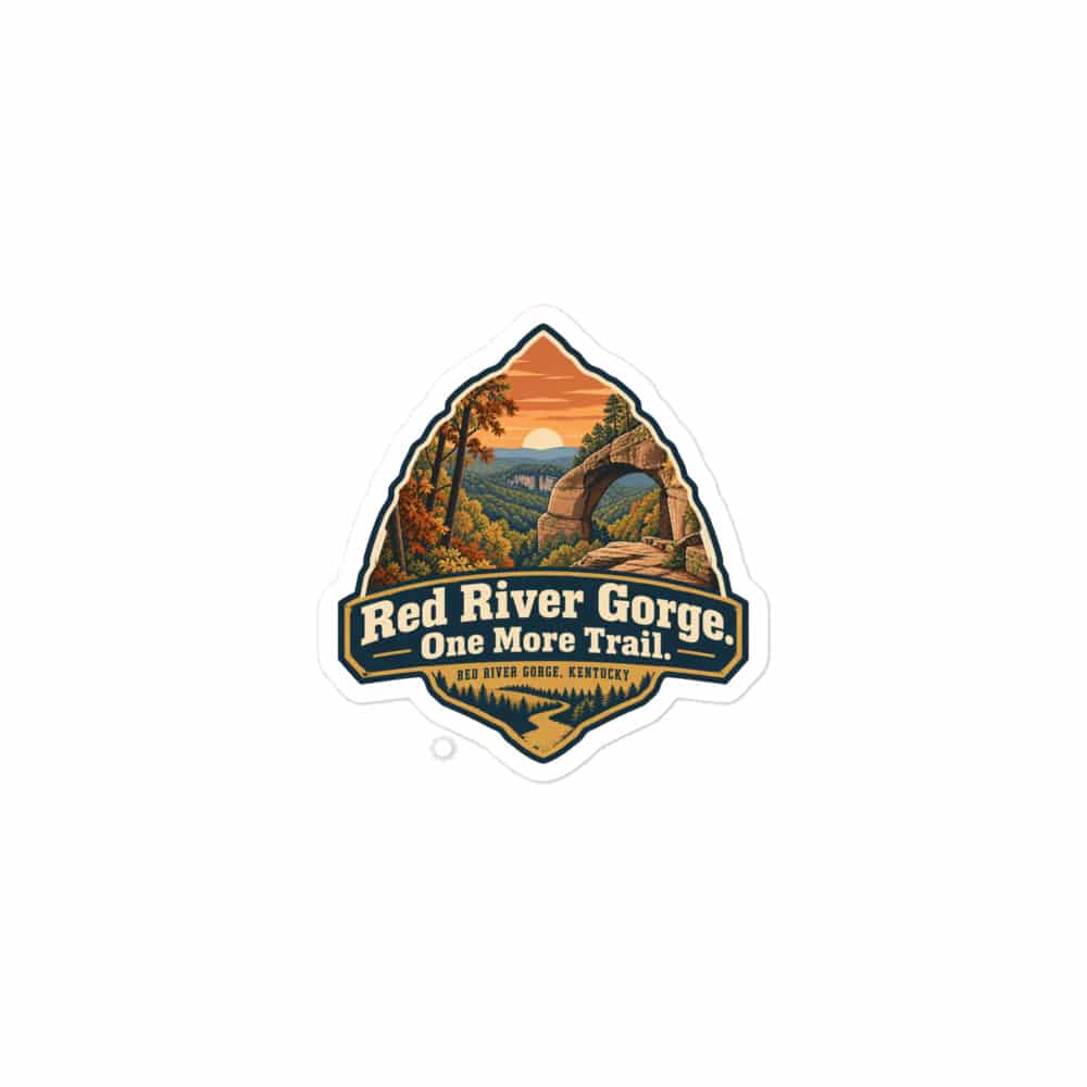 Red River Gorge Vinyl Sticker: Red River Gorge. One More Trail, Scenic Shield Badge