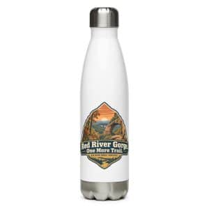 Red River Gorge Stainless Steel Water Bottle: Red River Gorge. One More Trail, Scenic Shield Badge - 17 oz - Main