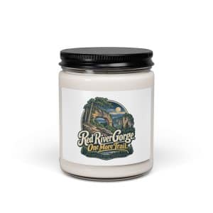 Red River Gorge Soy Wax Candle: Red River Gorge. One More Trail, Woodland Scenic Lettering - 9oz - Main