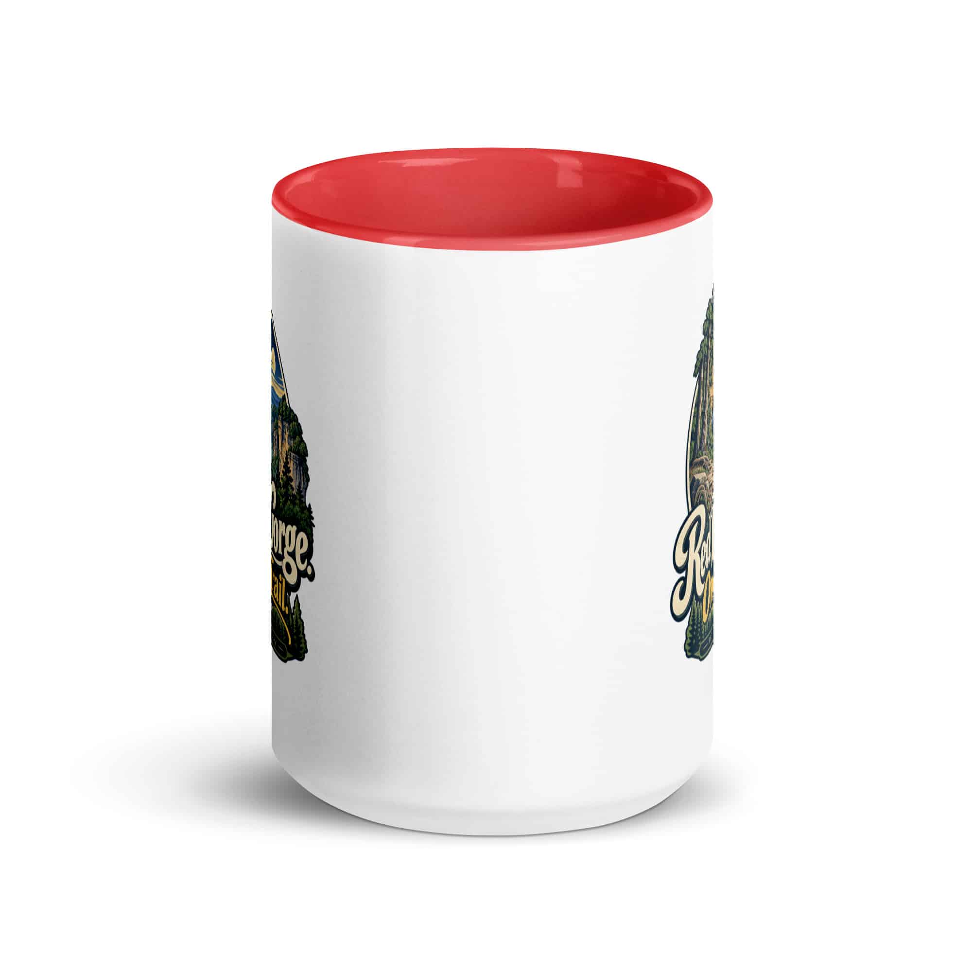 Red River Gorge Color Inside Coffee Mug: Red River Gorge. One More Trail, Woodland Scenic Lettering