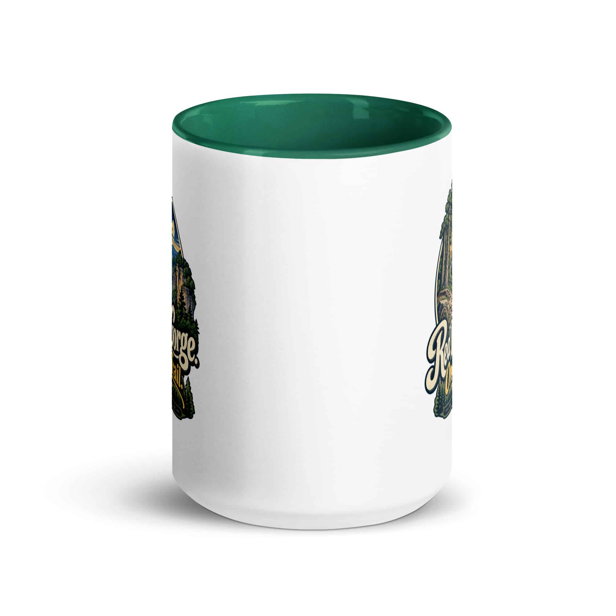 Red River Gorge Color Inside Coffee Mug: Red River Gorge. One More Trail, Woodland Scenic Lettering