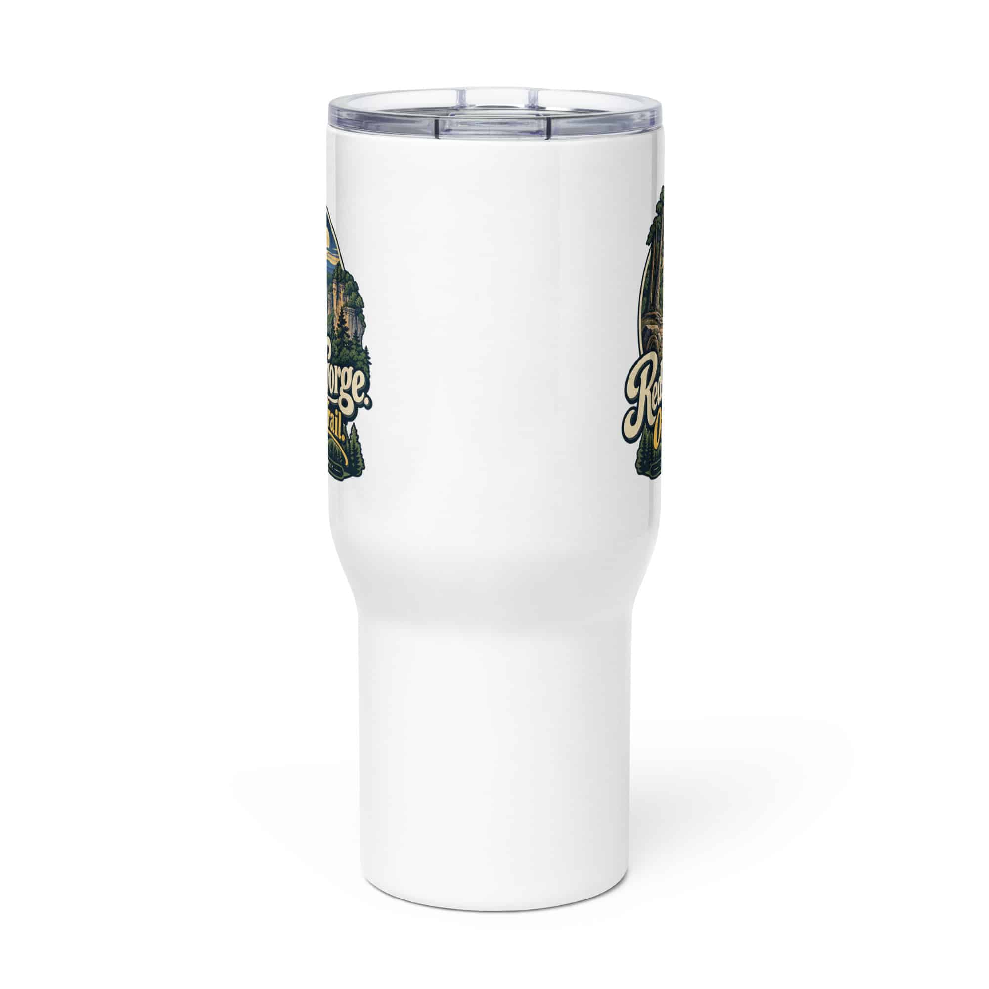 Red River Gorge Travel Mug: Red River Gorge. One More Trail, Woodland Scenic Lettering
