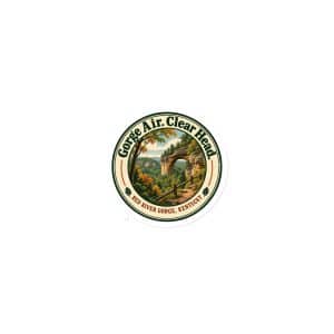 Red River Gorge Die-Cut Magnet: Gorge Air. Clear Head, Vintage Round Badge - 3″×3″ - Main