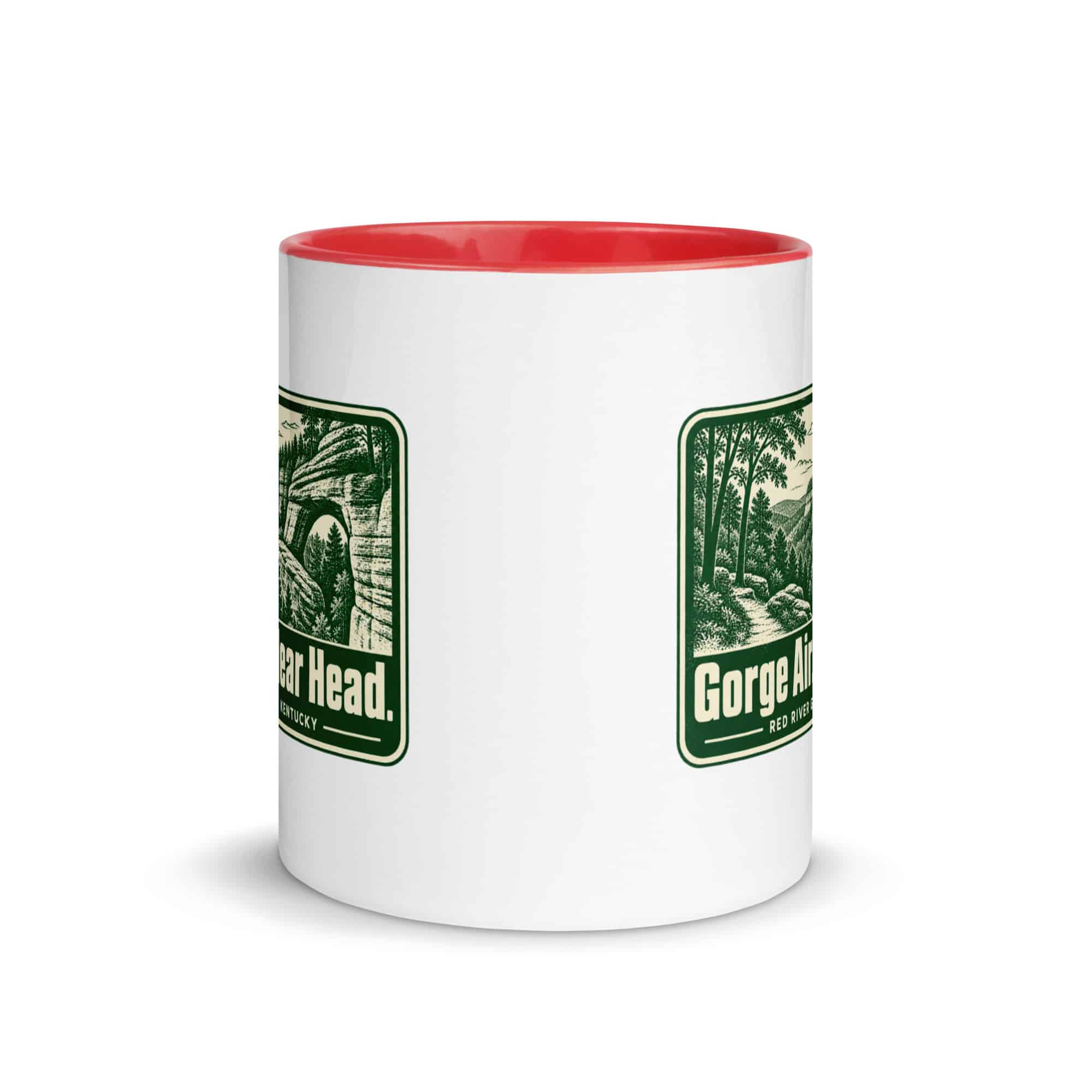 Red River Gorge Color Inside Coffee Mug: Gorge Air. Clear Head, Forest Ink Stamp