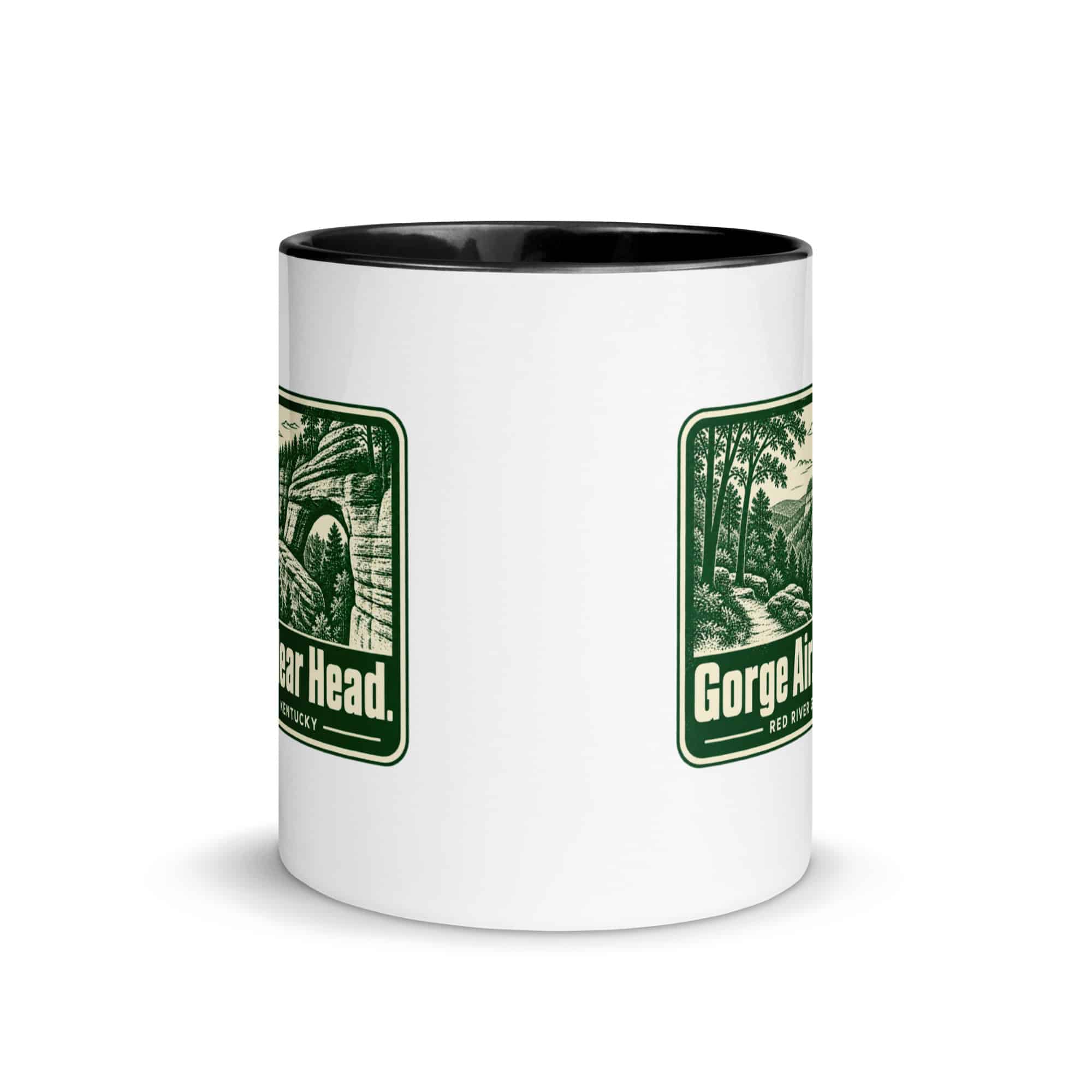 Red River Gorge Color Inside Coffee Mug: Gorge Air. Clear Head, Forest Ink Stamp