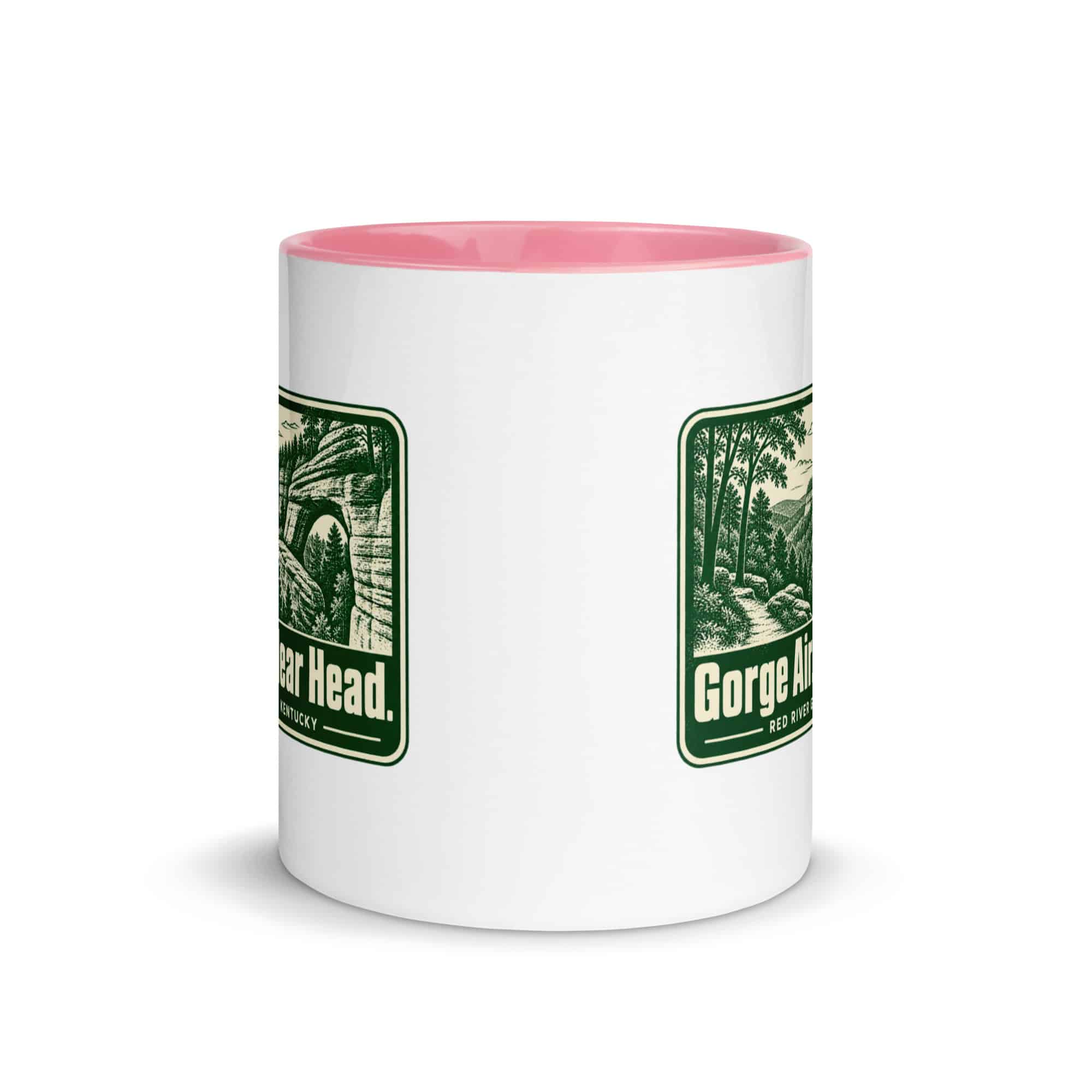 Red River Gorge Color Inside Coffee Mug: Gorge Air. Clear Head, Forest Ink Stamp