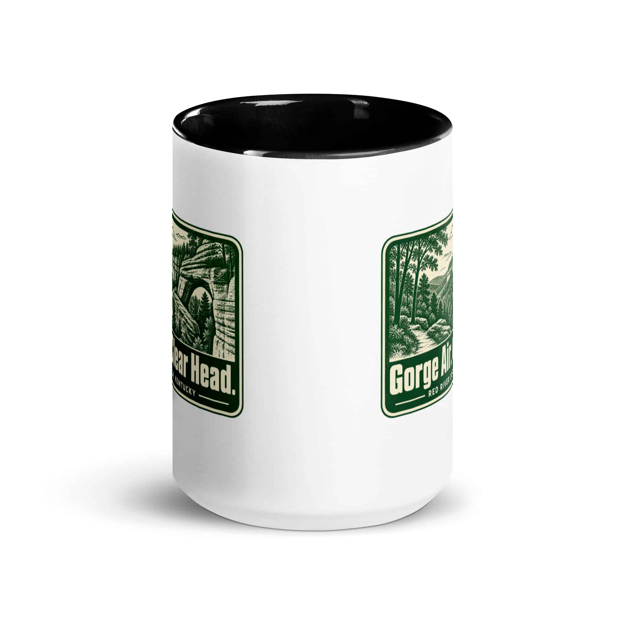 Red River Gorge Color Inside Coffee Mug: Gorge Air. Clear Head, Forest Ink Stamp