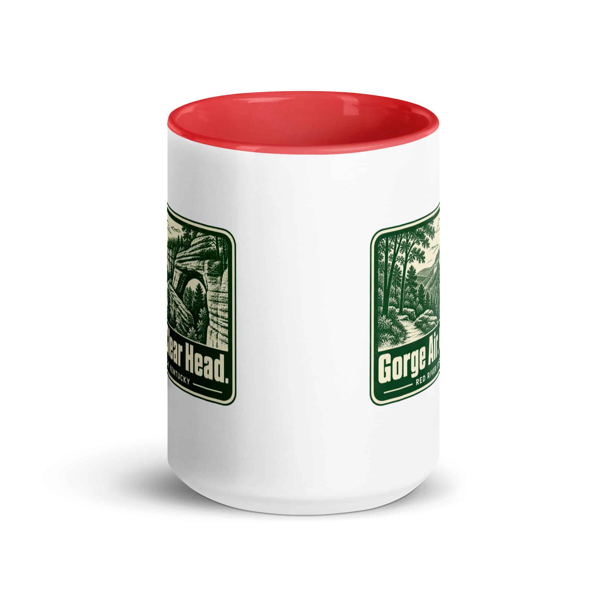 Red River Gorge Color Inside Coffee Mug: Gorge Air. Clear Head, Forest Ink Stamp