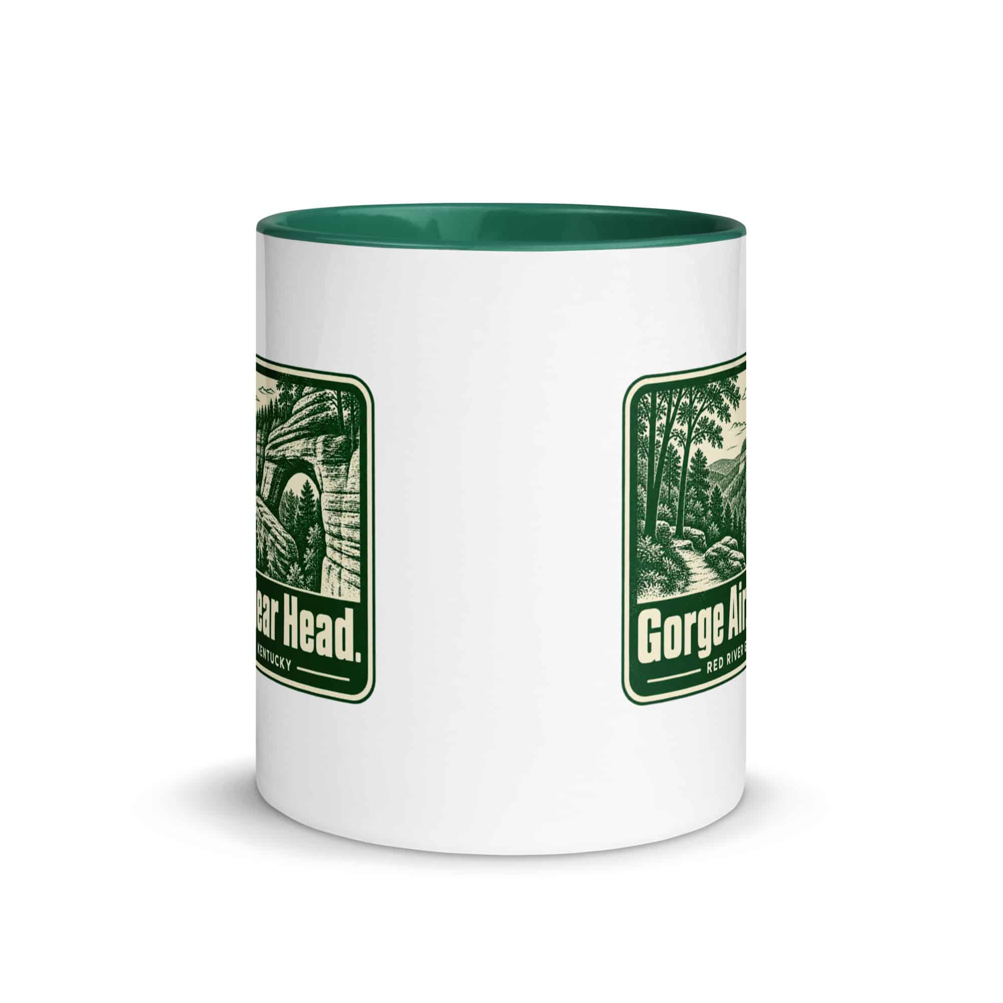 Red River Gorge Color Inside Coffee Mug: Gorge Air. Clear Head, Forest Ink Stamp