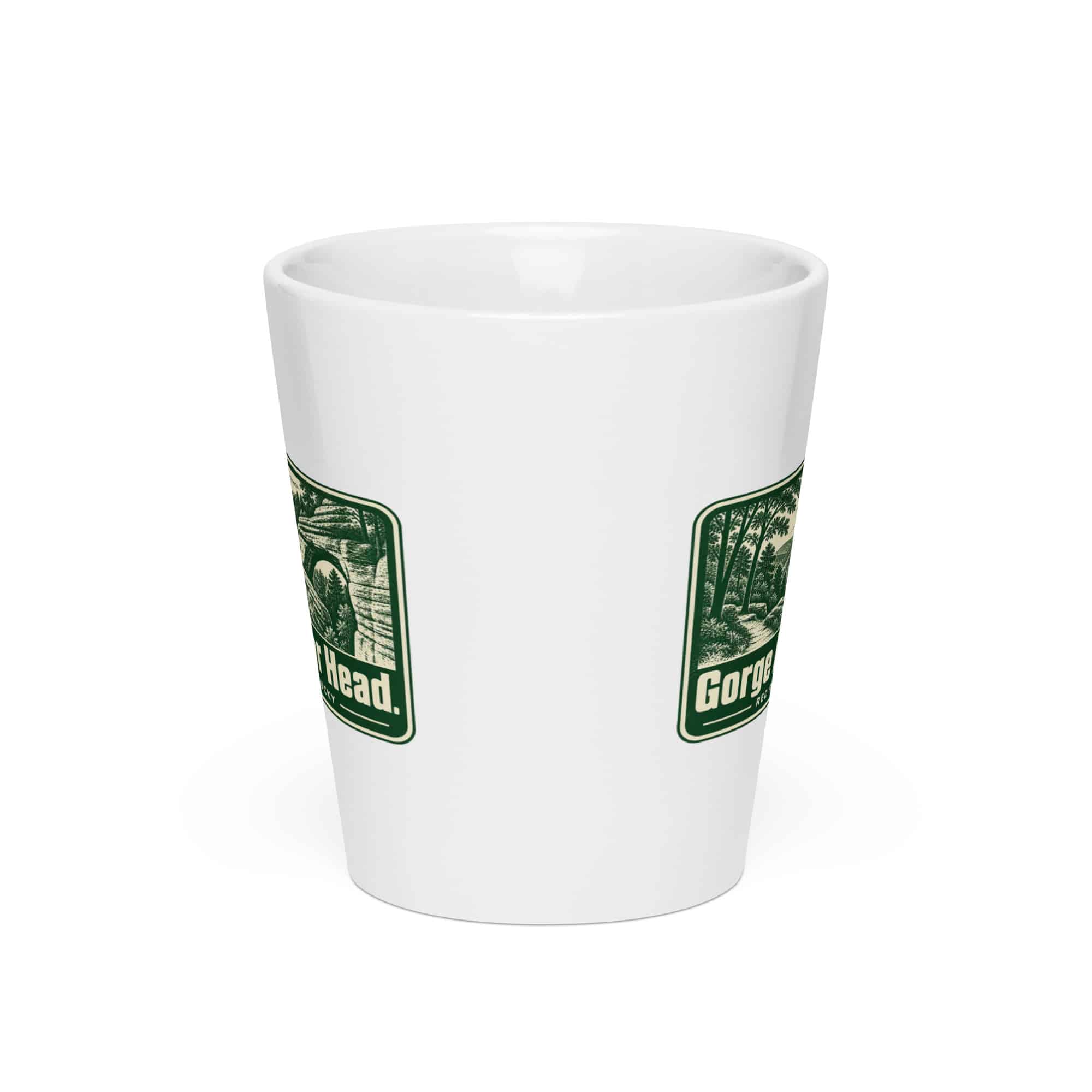 Red River Gorge Latte Mug: Gorge Air. Clear Head, Forest Ink Stamp