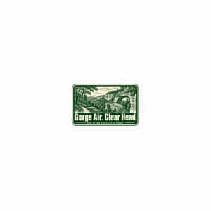 Red River Gorge Die-Cut Magnet: Gorge Air. Clear Head, Forest Ink Stamp - 3″×3″ - Main