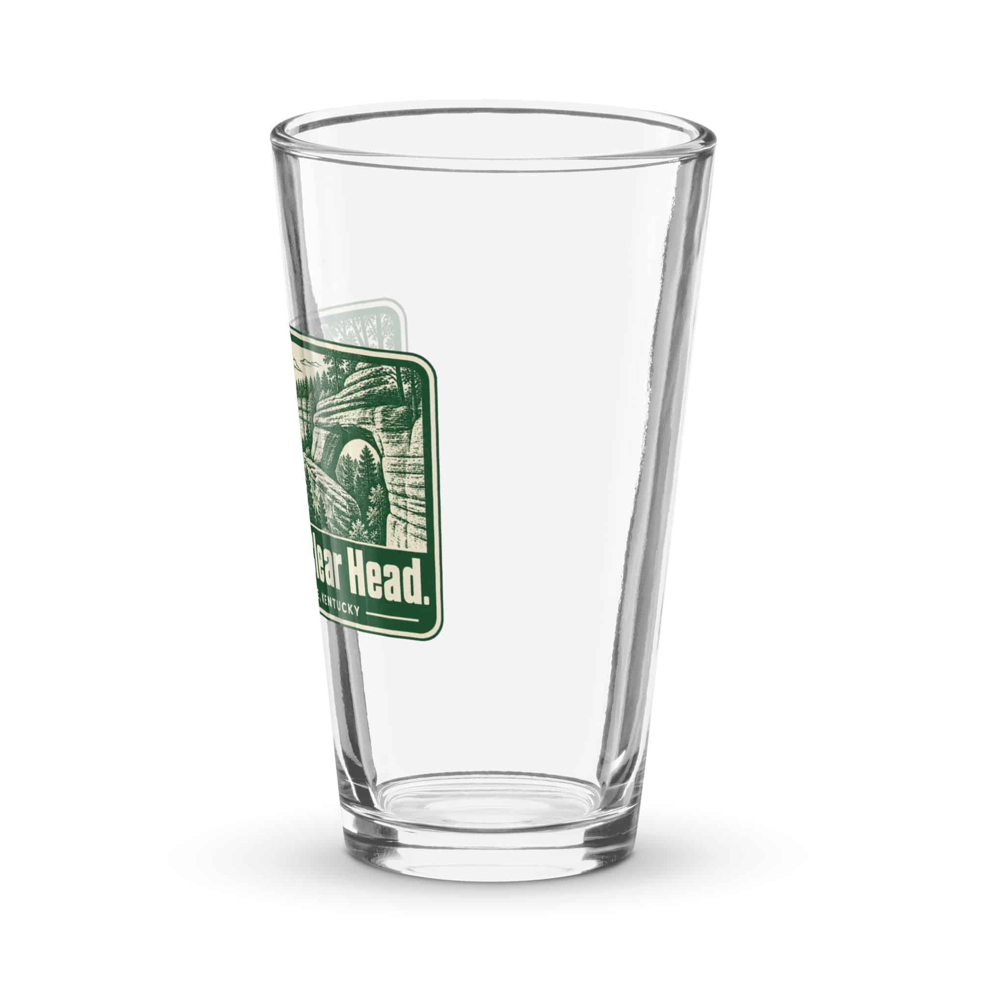 Red River Gorge Pint Glass: Gorge Air. Clear Head, Forest Ink Stamp