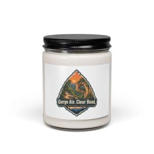 Red River Gorge Soy Wax Candle: Gorge Air. Clear Head, Scenic Shield Badge - 9oz - Main