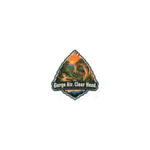 Red River Gorge Die-Cut Magnet: Gorge Air. Clear Head, Scenic Shield Badge - 3″×3″ - Main