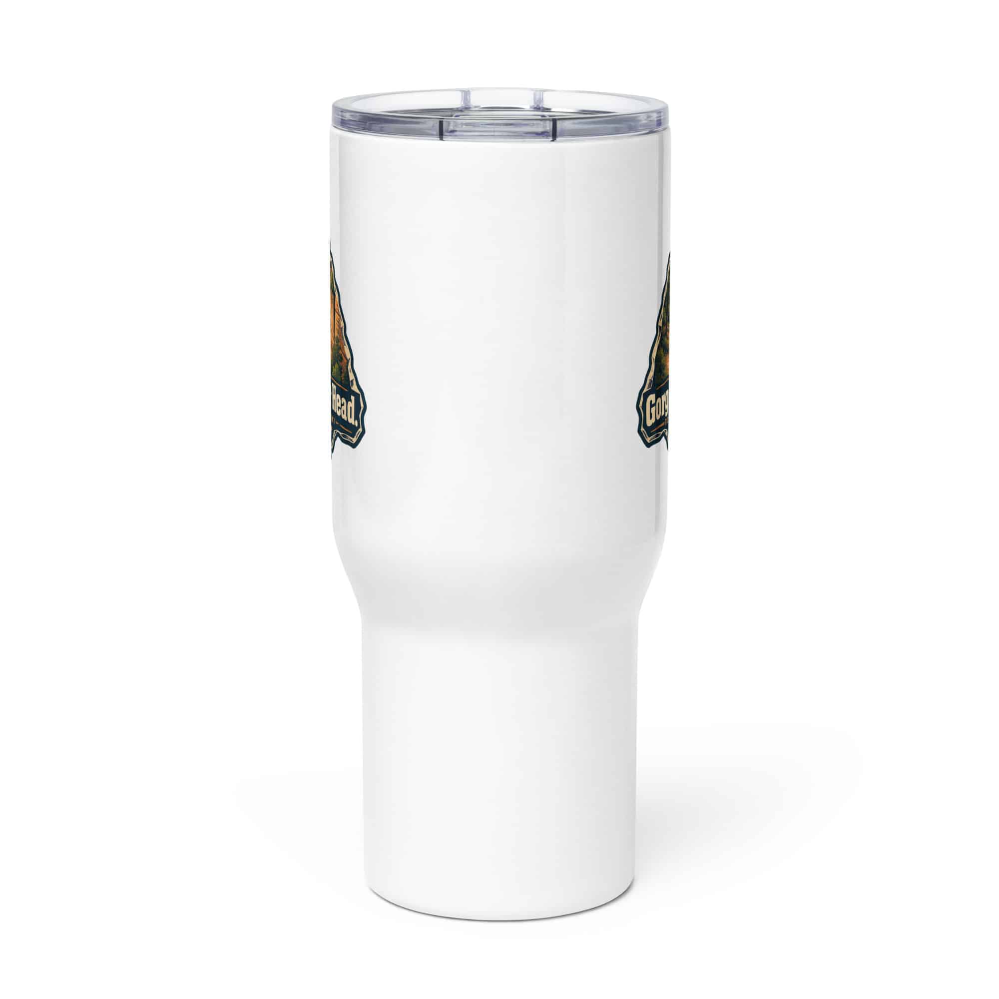 Red River Gorge Travel Mug: Gorge Air. Clear Head, Scenic Shield Badge