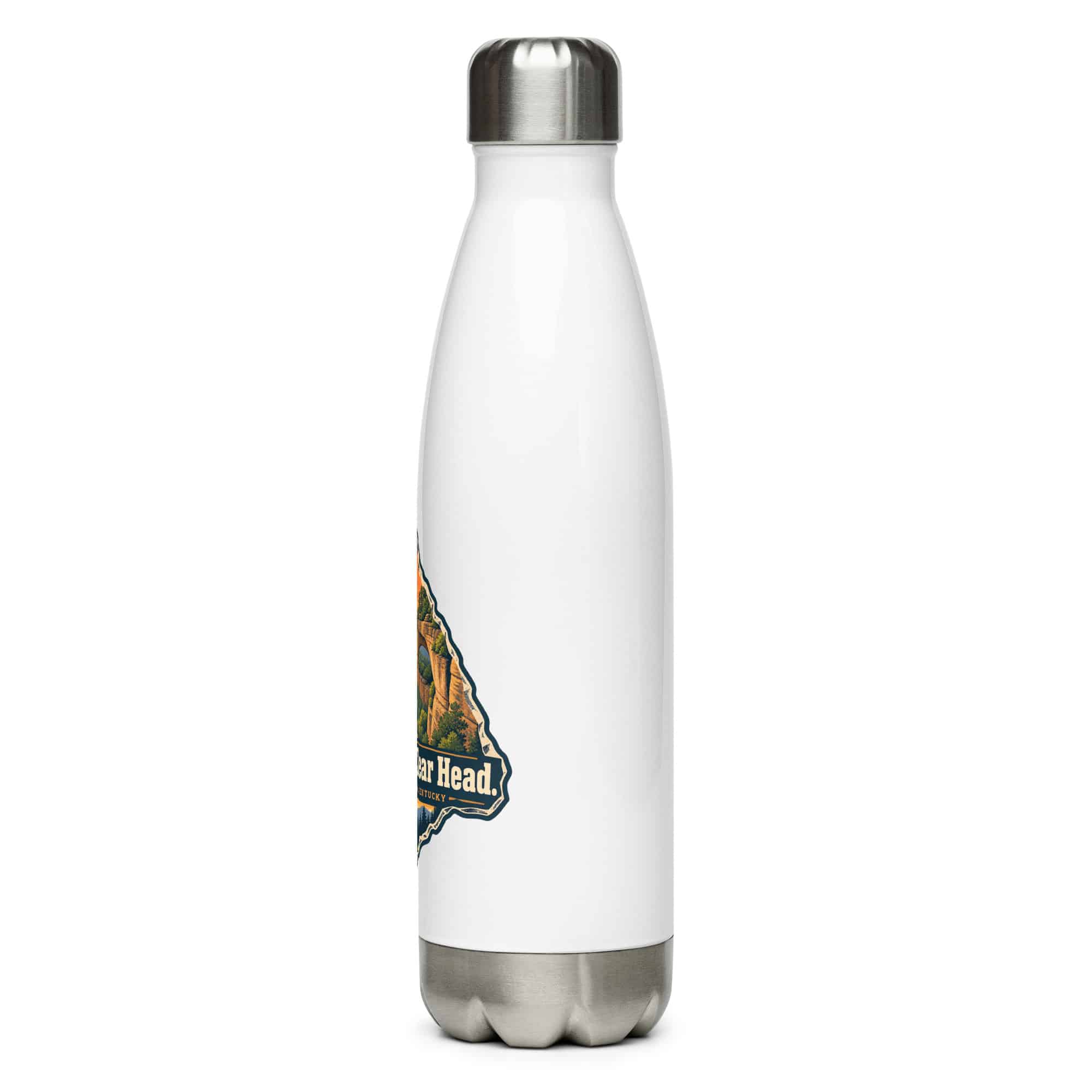 Red River Gorge Stainless Steel Water Bottle: Gorge Air. Clear Head, Scenic Shield Badge