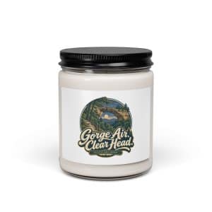 Red River Gorge Soy Wax Candle: Gorge Air. Clear Head, Woodland Scenic Lettering - 9oz - Main