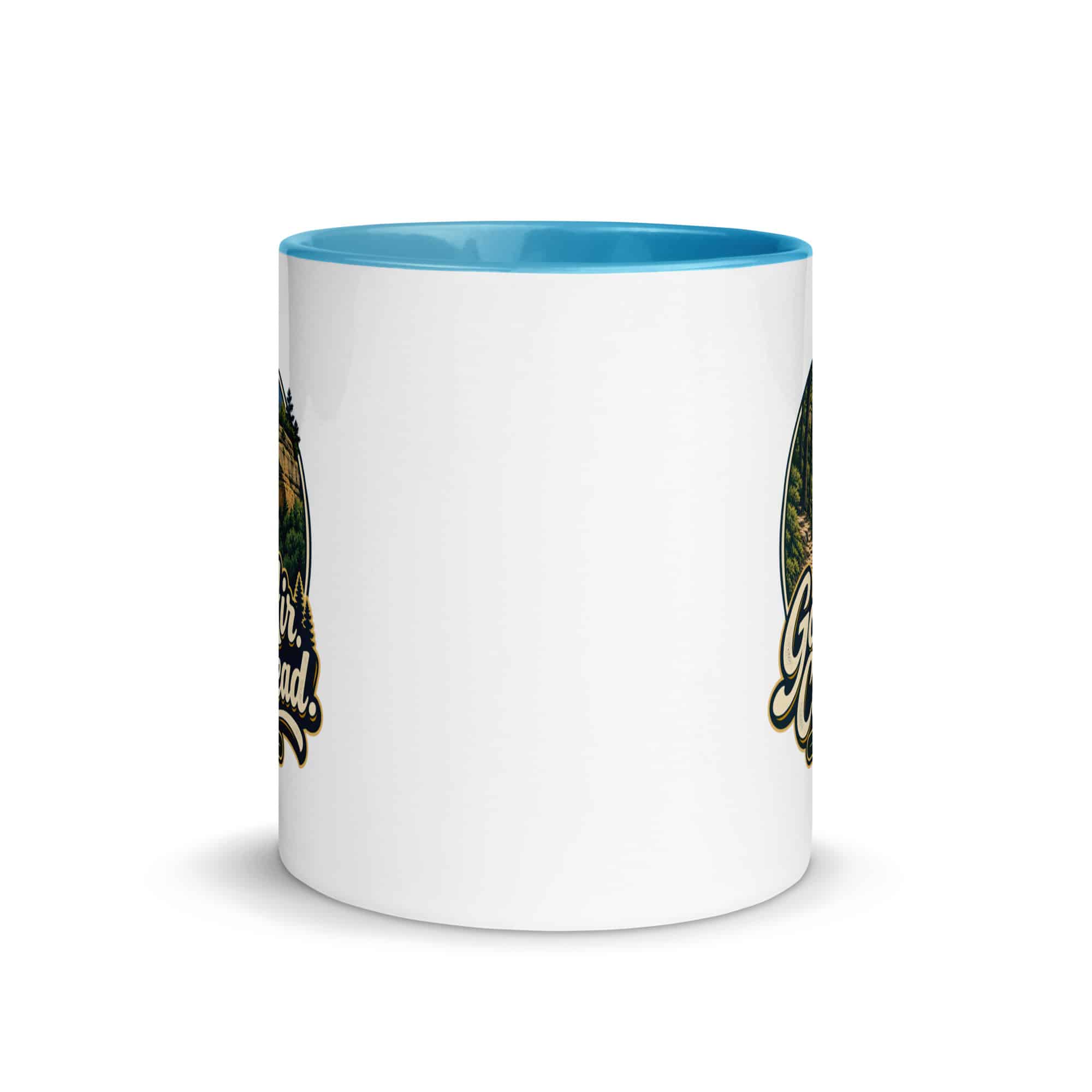 Red River Gorge Color Inside Coffee Mug: Gorge Air. Clear Head, Woodland Scenic Lettering