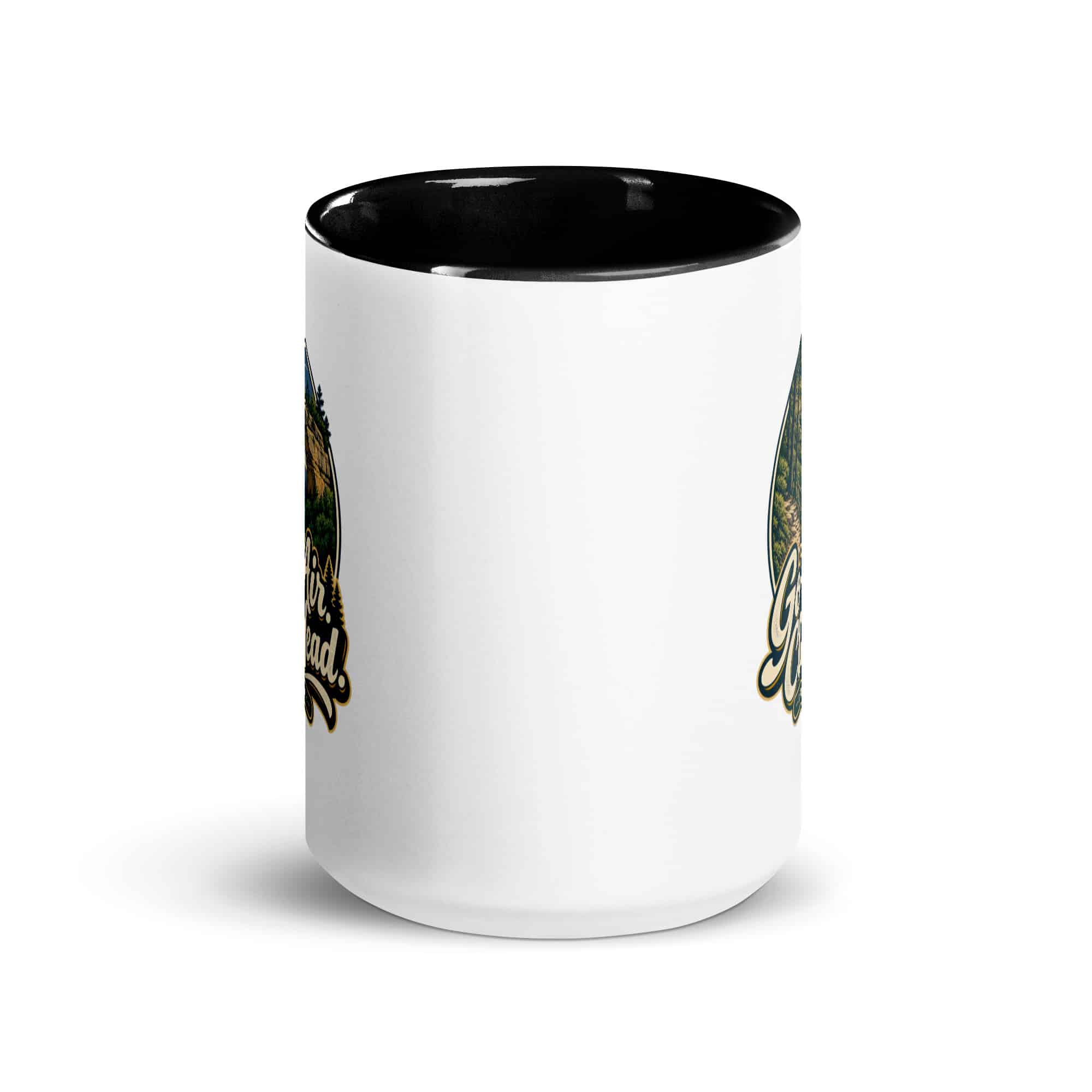 Red River Gorge Color Inside Coffee Mug: Gorge Air. Clear Head, Woodland Scenic Lettering