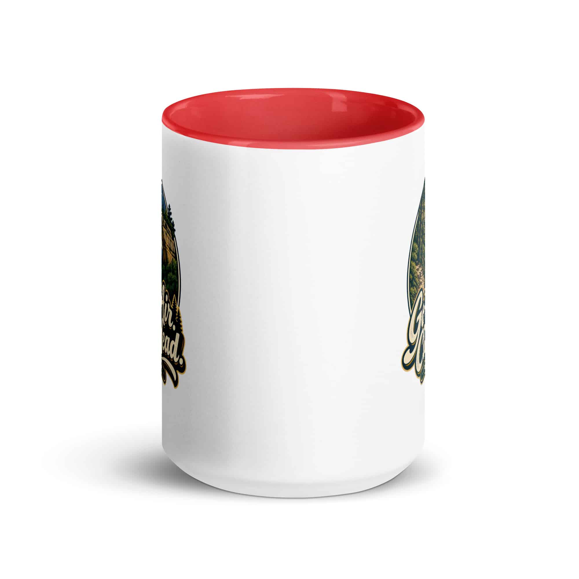 Red River Gorge Color Inside Coffee Mug: Gorge Air. Clear Head, Woodland Scenic Lettering