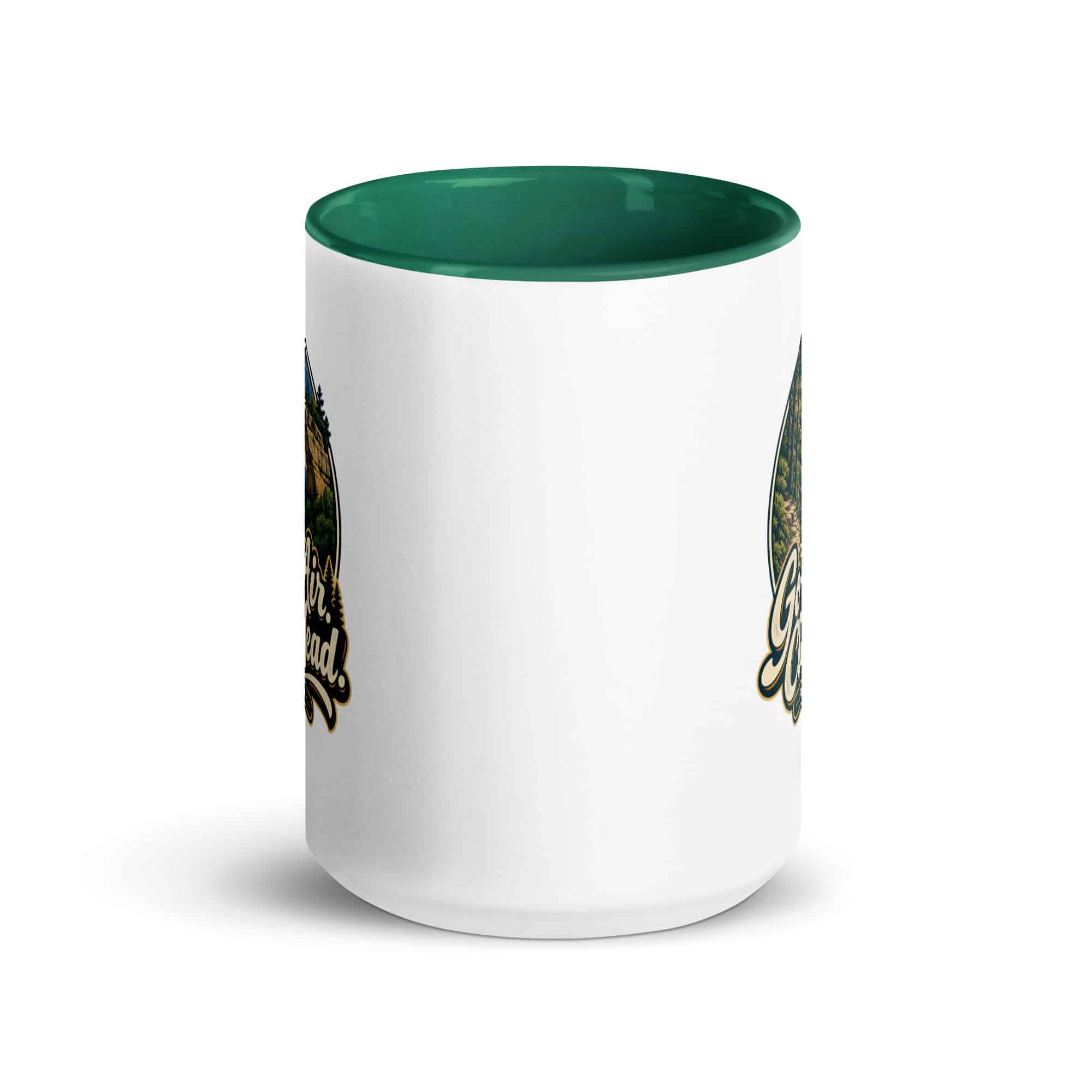 Red River Gorge Color Inside Coffee Mug: Gorge Air. Clear Head, Woodland Scenic Lettering
