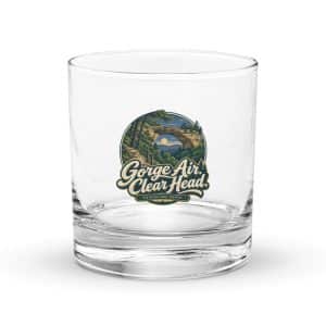 Red River Gorge Rocks Glass: Gorge Air. Clear Head, Woodland Scenic Lettering - 10.5 oz - Main