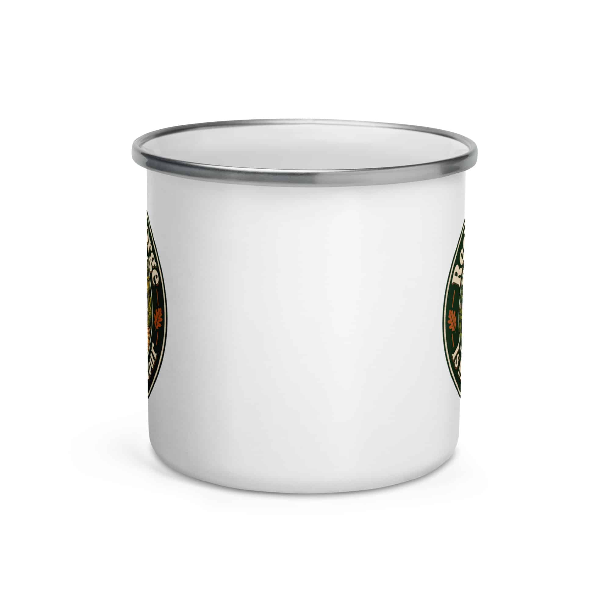 Red River Gorge Enamel Camp Mug: Red River Gorge Is My Scenic Detour, Vintage Round Badge