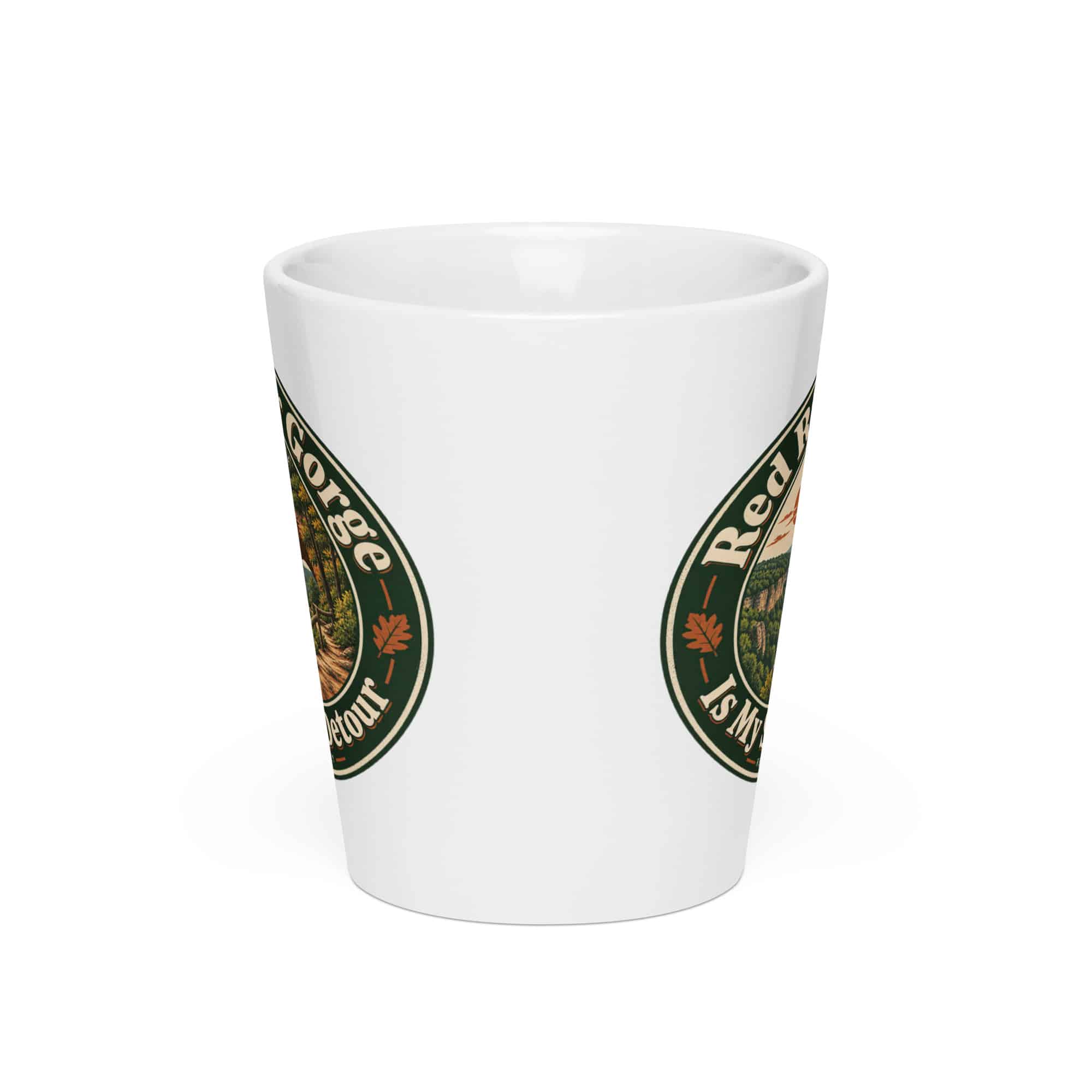 Red River Gorge Latte Mug: Red River Gorge Is My Scenic Detour, Vintage Round Badge