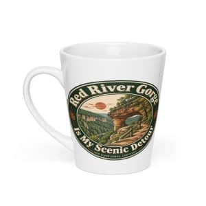 Red River Gorge Latte Mug: Red River Gorge Is My Scenic Detour, Vintage Round Badge - 12 oz - Main