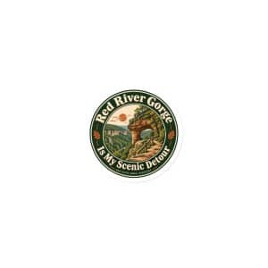 Red River Gorge Die-Cut Magnet: Red River Gorge Is My Scenic Detour, Vintage Round Badge - 3″×3″ - Main