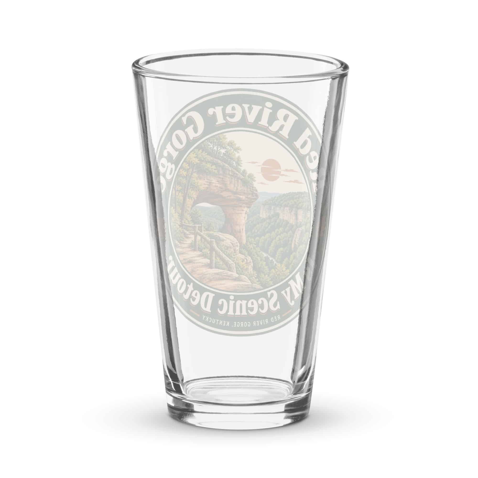 Red River Gorge Pint Glass: Red River Gorge Is My Scenic Detour, Vintage Round Badge