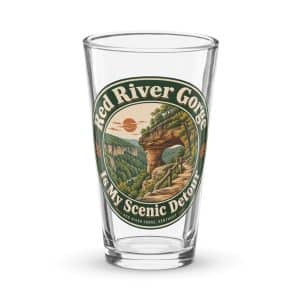 Red River Gorge Pint Glass: Red River Gorge Is My Scenic Detour, Vintage Round Badge - 16 oz - Main