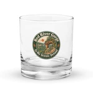 Red River Gorge Rocks Glass: Red River Gorge Is My Scenic Detour, Vintage Round Badge - 10.5 oz - Main