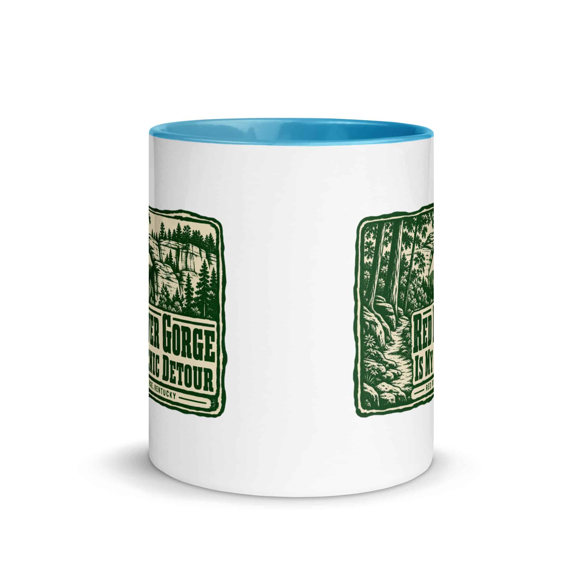 Red River Gorge Color Inside Coffee Mug: Red River Gorge Is My Scenic Detour, Forest Ink Stamp