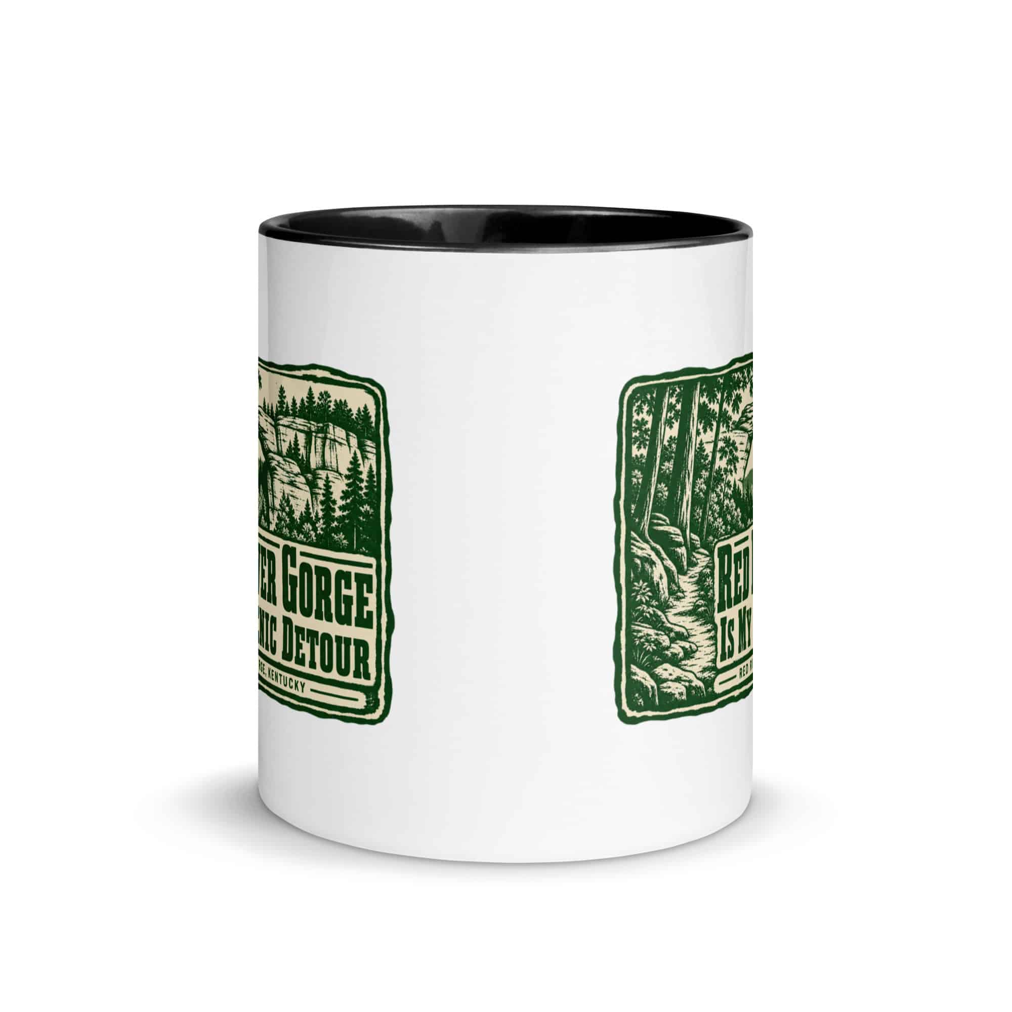 Red River Gorge Color Inside Coffee Mug: Red River Gorge Is My Scenic Detour, Forest Ink Stamp