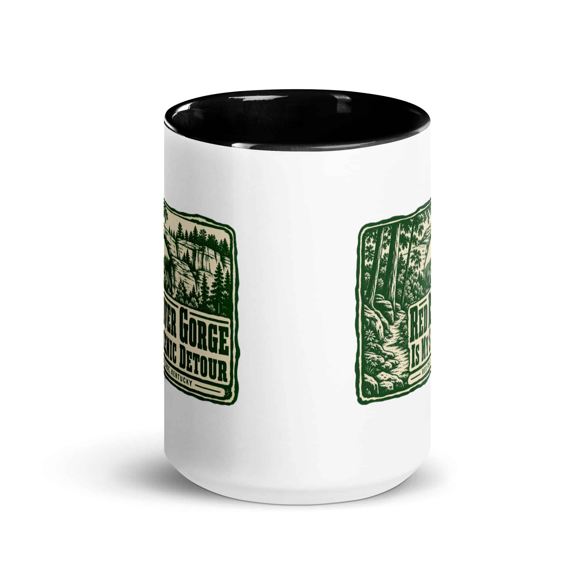 Red River Gorge Color Inside Coffee Mug: Red River Gorge Is My Scenic Detour, Forest Ink Stamp