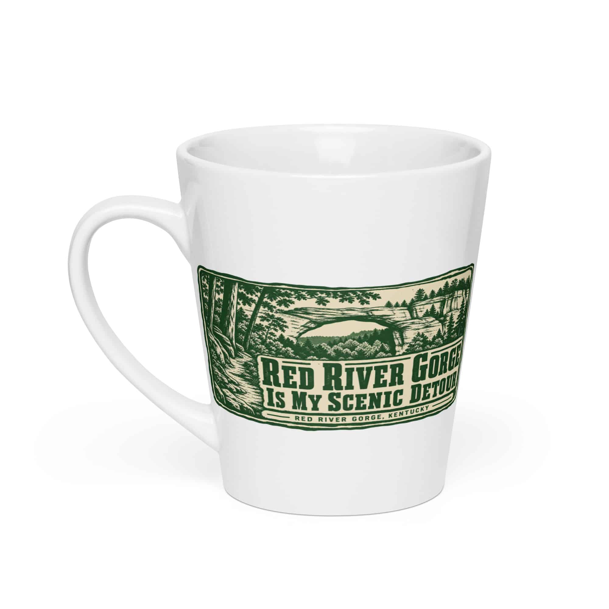 Red River Gorge Latte Mug: Red River Gorge Is My Scenic Detour, Forest Ink Stamp