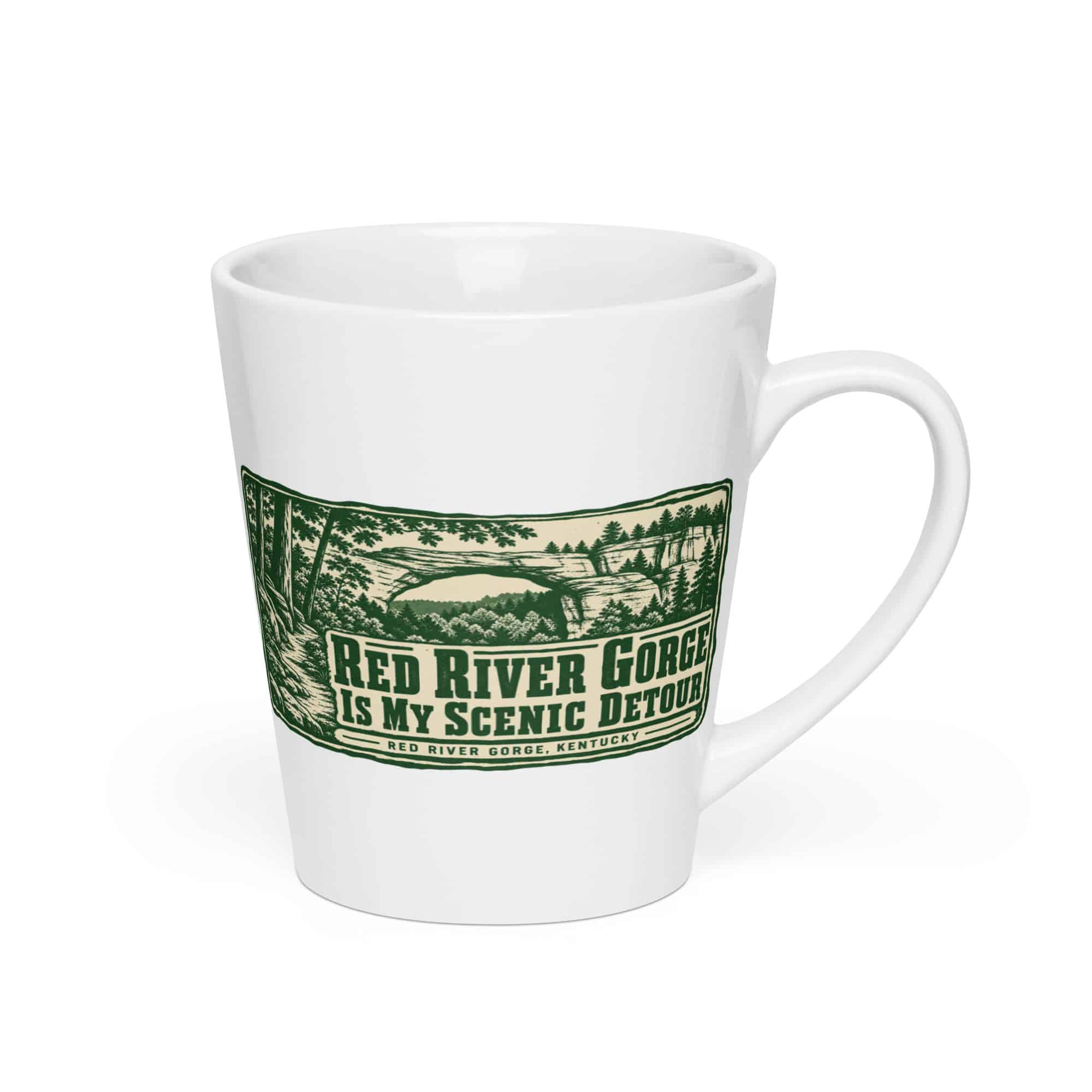 Red River Gorge Latte Mug: Red River Gorge Is My Scenic Detour, Forest Ink Stamp