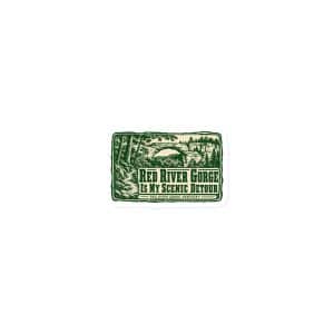 Red River Gorge Die-Cut Magnet: Red River Gorge Is My Scenic Detour, Forest Ink Stamp - 3″×3″ - Main