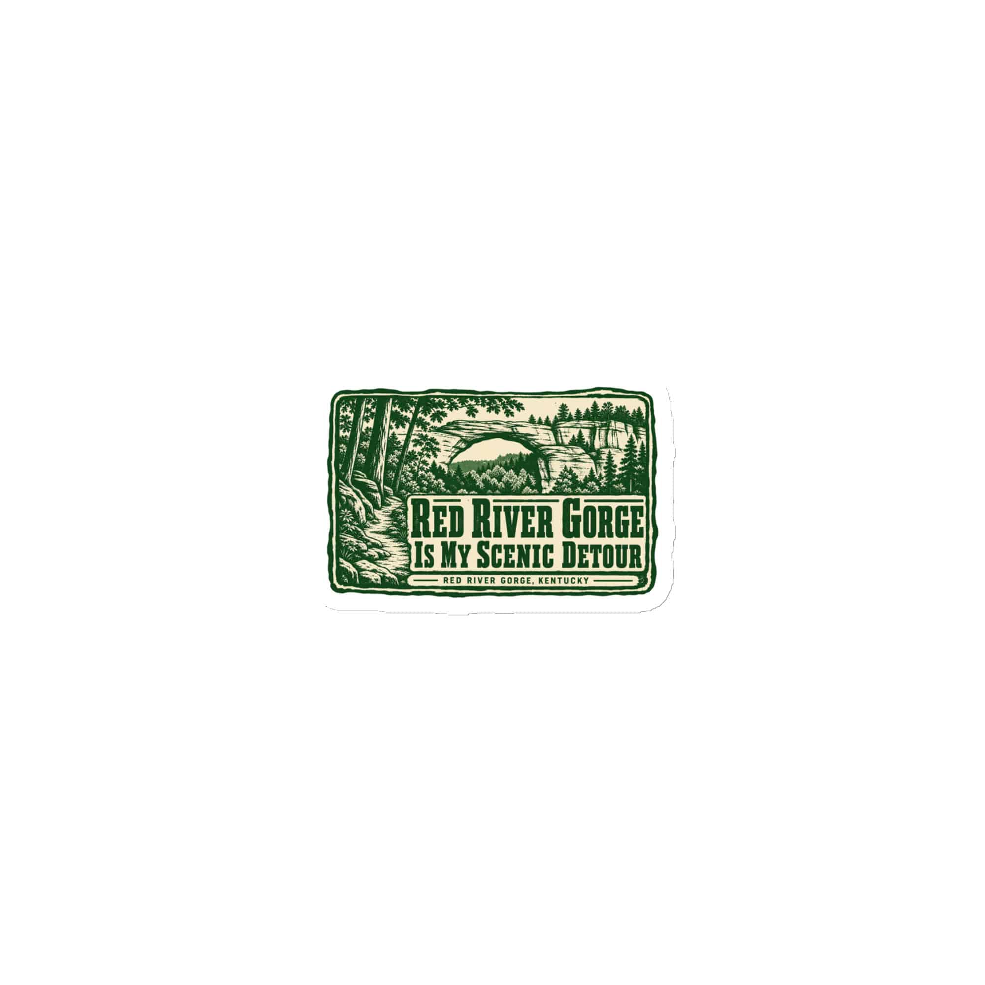 Red River Gorge Die-Cut Magnet: Red River Gorge Is My Scenic Detour, Forest Ink Stamp