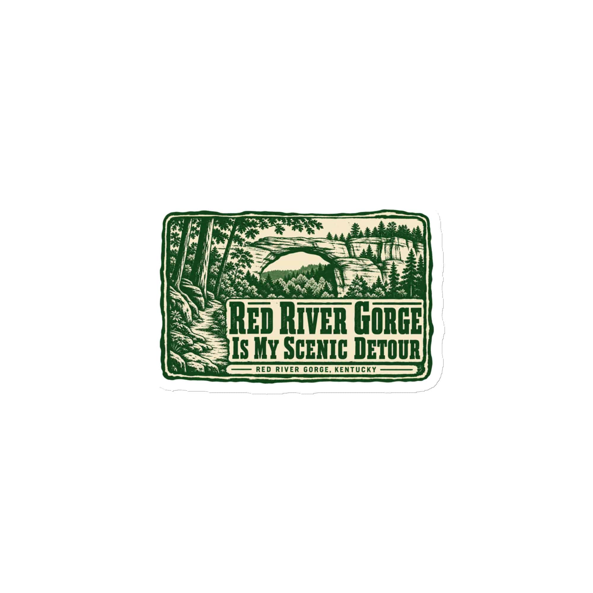 Red River Gorge Die-Cut Magnet: Red River Gorge Is My Scenic Detour, Forest Ink Stamp
