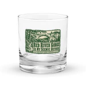 Red River Gorge Rocks Glass: Red River Gorge Is My Scenic Detour, Forest Ink Stamp - 10.5 oz - Main